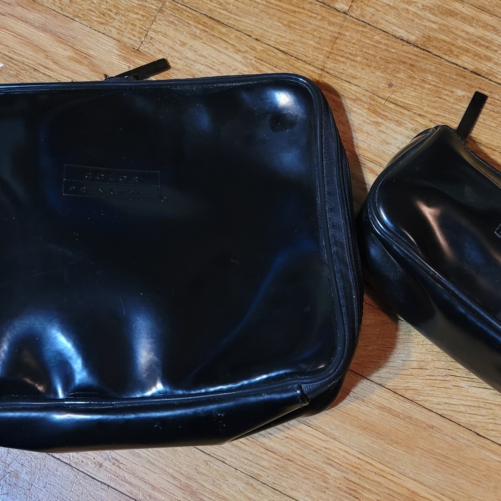 2 PC PRINCIPAL SECRET(COLOR PRINCIPAL) MATCHING BLACK COSMETIC BAGS